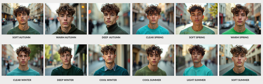 Green and blue color family examples